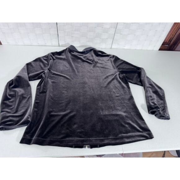 "Chicos" Vintage, Zip Up, Velvet Cardigan, SZ 3 (XL 16), Y2K, 90's, Work, Goth - Picture 10 of 10